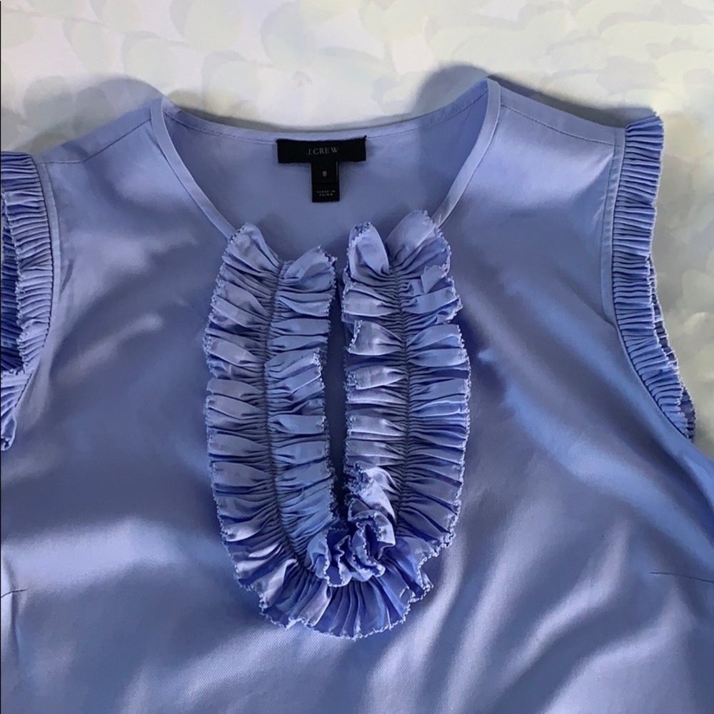 J Crew ruffle bib cotton blouse